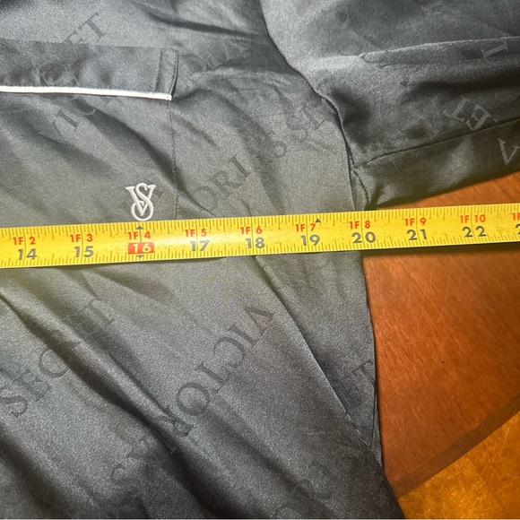 Victoria Secret Pajama Shirt Dress Black Casual Women's Long Sleeve Size Medium - Picture 8 of 9